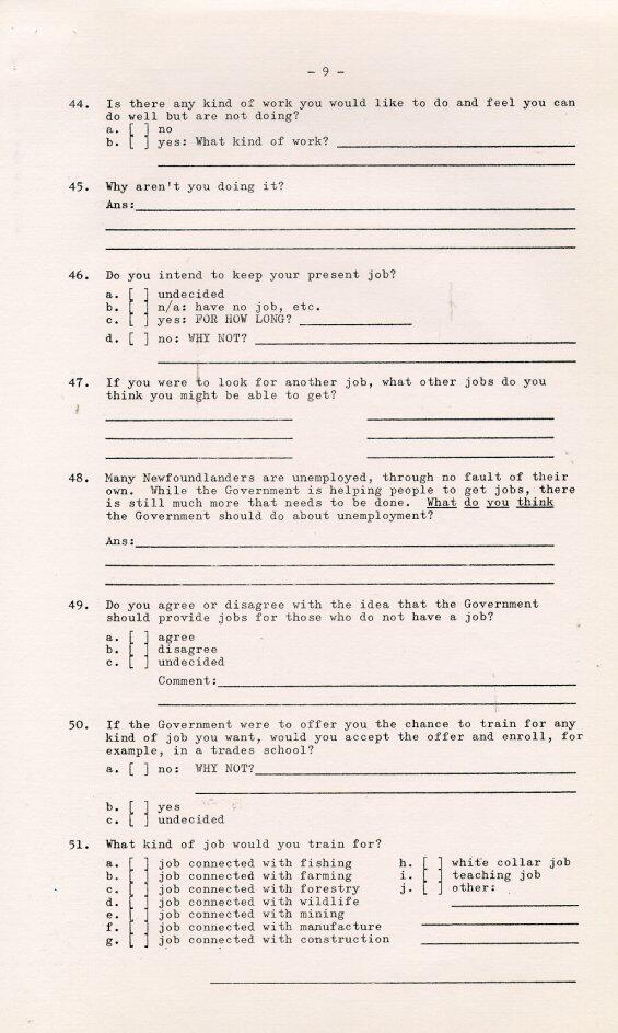 Household Resettlement Questionnaire, 1966 Pages 6-10 (Page 9)