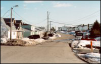 Buffett Road, Arnold's Cove, showing houses floated in from other communities