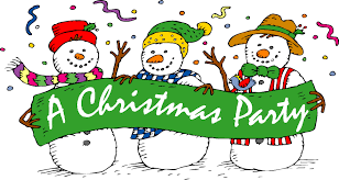 3 Snowman holding a Christmas party sign