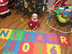 Our smallest elf says happy new year!