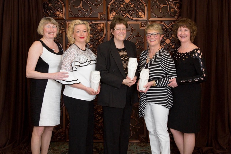 Dr. April Manuel (2nd from left), and Dr. Donna Moralejo (3rd from left) receive ARNNL Awards for Nursing Excellence.