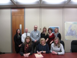 Dr. April Manuel (far left, back row) and fellow members of the Heart and Stroke Foundation with Health and Community Services Minister Susan Sullivan Heart Month Promotes Importance of Healthy and Active Living