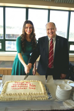 Nursing student Elbonita Kozhani and Memorial's president and vice-chancellor, Dr. Gary Kachanoski