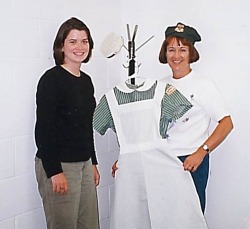 Class of '75 alumnae proudly shows off her uniform!