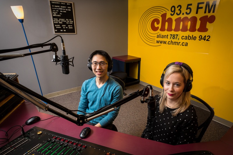 From left are Mike Chong and Cathy Balsom, the hosts of The Med Thread, which is recorded at CHMR 93.5 or www.chmr.ca. The first episode airs at 1 p.m. on Thursday, May 10, and is also available on SoundCloud.