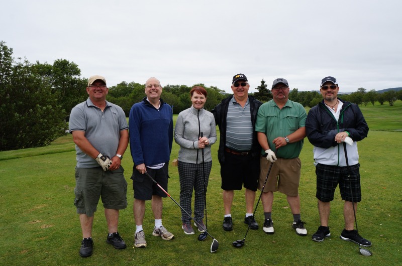 Golf tournament a go!! (Photo taken before the days of COVID-19 and physical distancing.)