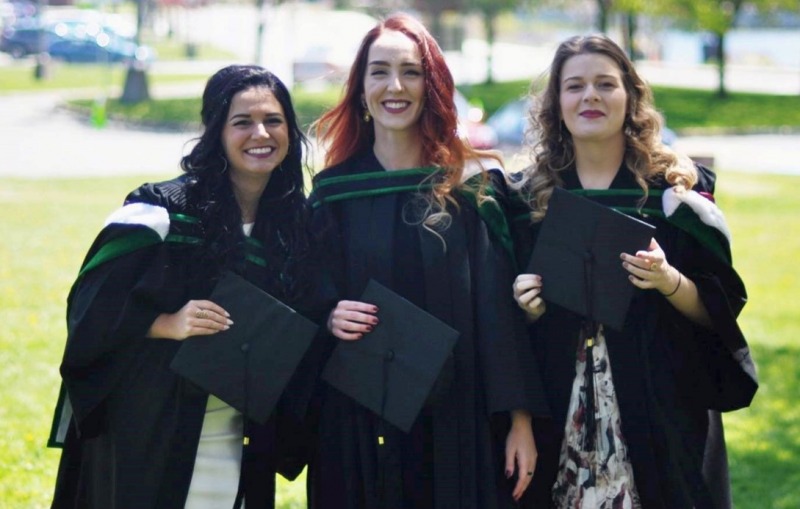 New PharmD graduates (m-r) Kara O'Keefe and Vanessa Power