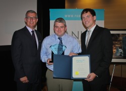 (L-R): The Honourable Paul Davis, Dr. John Hawboldt, and Greg Batt, PANL president.