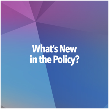 Image featuring the text What's New in the Policy?