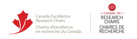 Design featuring the Canada Excellence Research Chairs and the Canada 150 Research Chairs logos