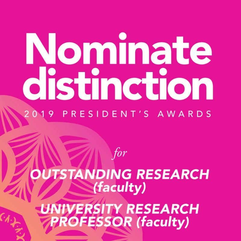Nominations are now open for a pair of institutional awards celebrating research excellence.