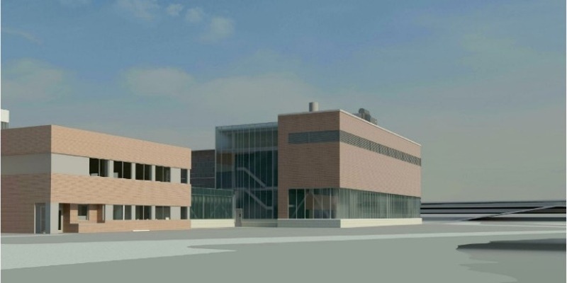 Architectural drawing of the Animal Resource Centre, which is anticipated to be substantially complete by the end of 2019 and to open in 2020.

