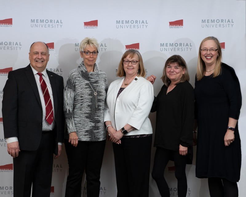 Dr. Gary Kachanoski, Dr. Heather Hair, Prof. Janice Parsons, Ms. Donna O'Driscoll, Dr. Donna Hardy Cox. Photo by Rich Blenkinsopp