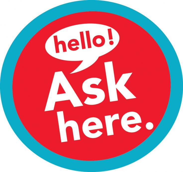 Ask here sign