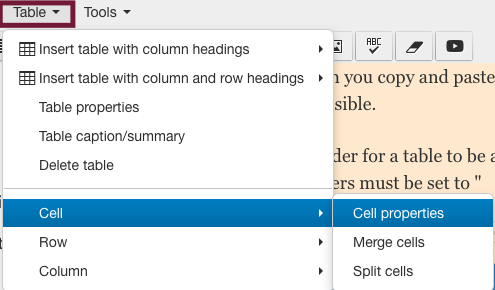 Make a copy and pasted table accessible | Terminalfour (T4) User Guide ...