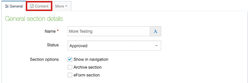 Content Tab