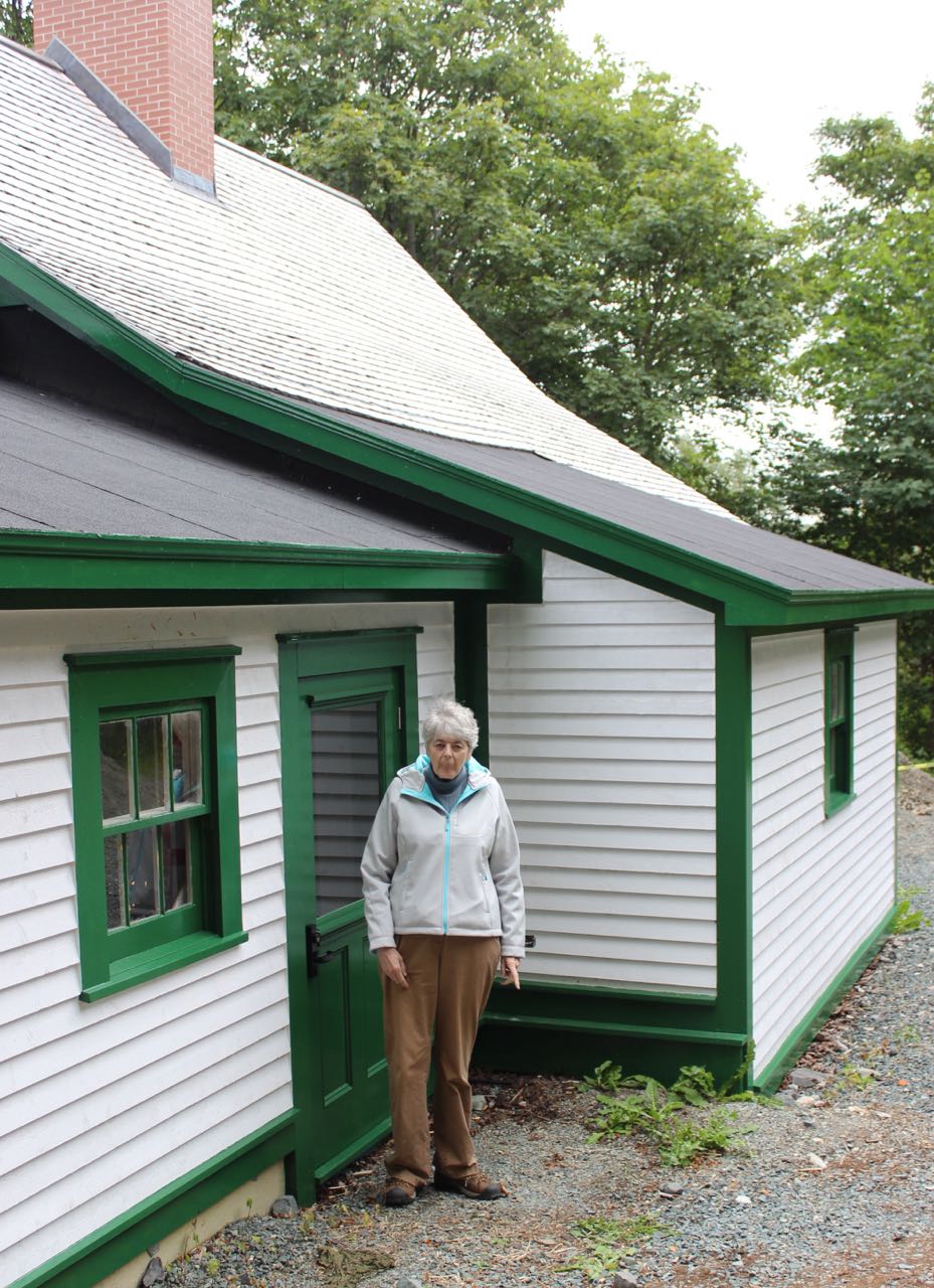 Sue at back door Thimble Cottage  OBrien Farm 160820